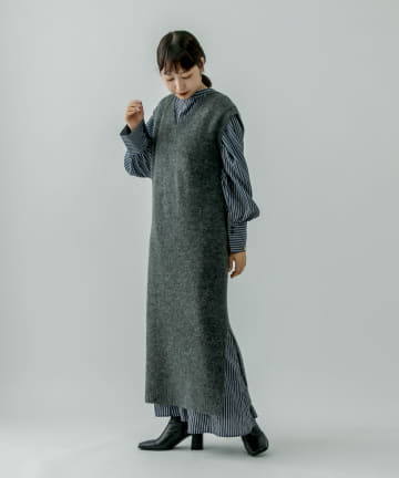 ロングニットベスト