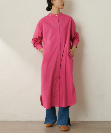 バンドカラー2WAYシャツワンピース