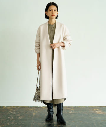 ジャージーノーカラーコート