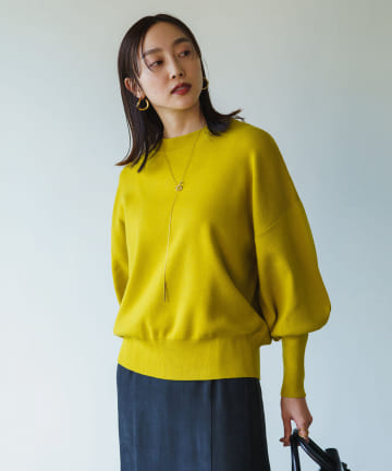 総針袖ボリュームニット