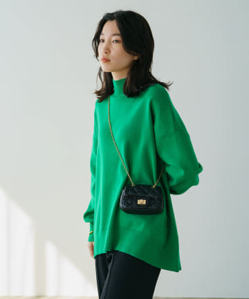 総針ハイネックニット