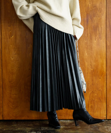 エコレザープリーツスカート