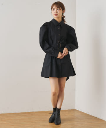 NICE CLAUP / OLIVE des OLIVE OUTLET(ナイスクラップ  / オリーブ デ オリーブ アウトレット) 袖ボリューム 絞りシャツコート