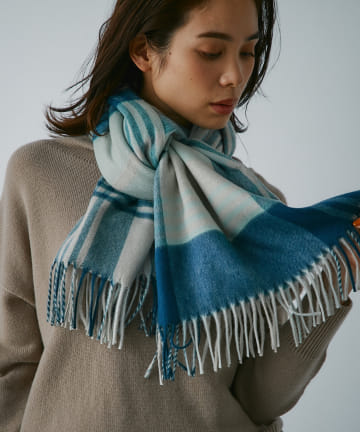 【オシャレも暖かさも・チェザーレガッティ】カシミヤチェックストール