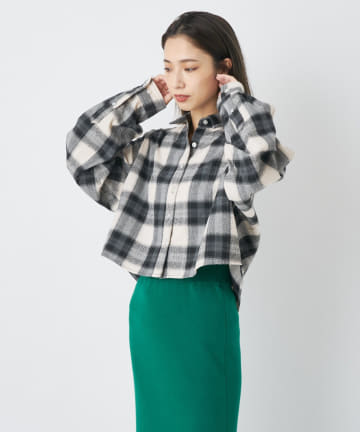 ショート丈チェックシャツ/WEB限定商品