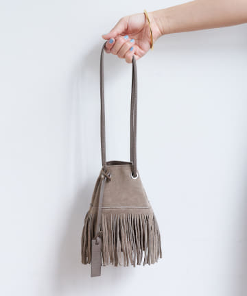 【MARCO MASI/マルコマージ】スエードフリンジミニ巾着バッグ