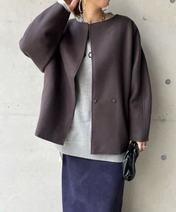 ダブルフェイスミドル丈コート