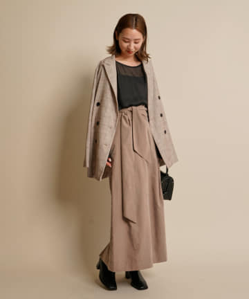 ［mline］WEB限定 ピーチタックベルト付スカート