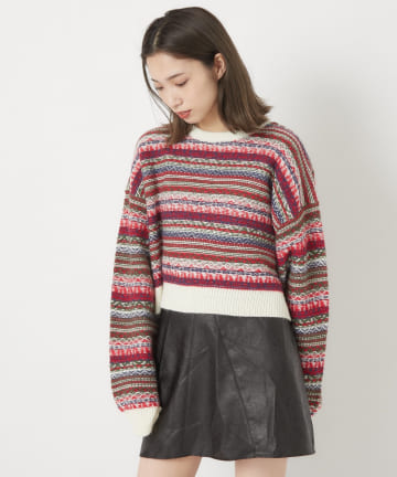 フェアアイル柄ショートニット/WEB限定商品