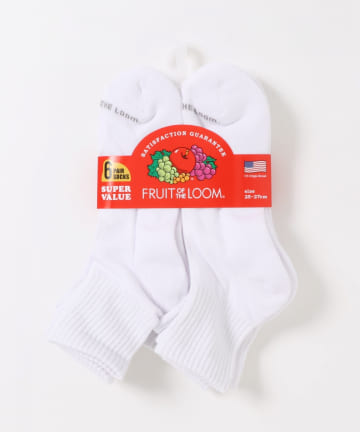 【FRUIT OF THE LOOM】クォーター6足セット無地ソックス