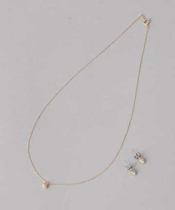 1粒淡水パールピアス・ネックレス/セットアイテム/WEB限定