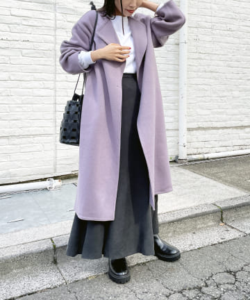 ノーカラーリバーコート