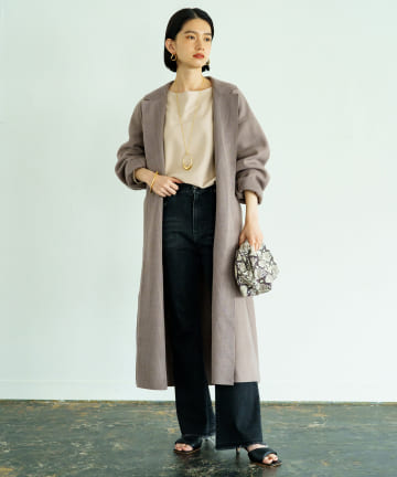 ニットフーディーコート