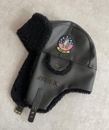 【AVIREX/アヴィレックス】フェイクレザーフライトキャップ