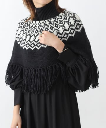 ニットポンチョ(柄)/ネックウォーマー