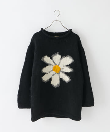 Roll Neck Knit-Flower