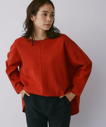 【バックスタイルもきれい見え】圧縮スムースワイドカットソー