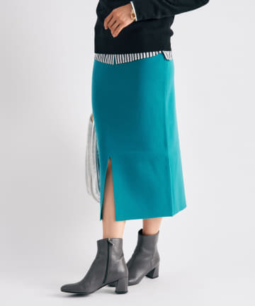 【前スリットでヘルシーな肌見せ・手洗い可】ミラノリブナロースカート