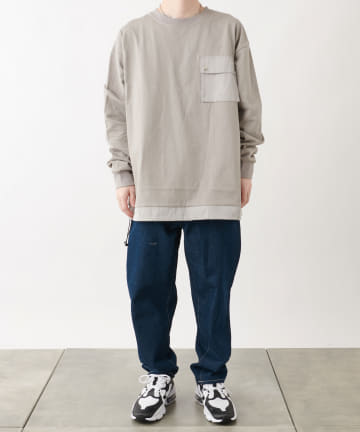 スピンドル付きスーパーBIG長袖Tシャツ