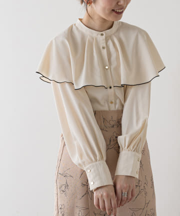 natural couture(ナチュラルクチュール) ひらりケープブラウス