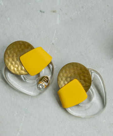 【こっくりイエロー・HUI(ヒュイ)】PALLETイヤリング