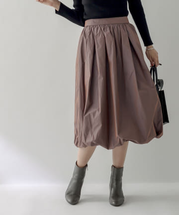 【大人ガーリー・手洗い可】メモリータフタバルーンスカート