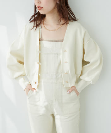 natural couture(ナチュラルクチュール) プチプラハトメバー釦おしゃれカーデ