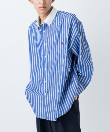 【U.S. POLO ASSN. 】別注マルチテキスタイルビッグシャツ