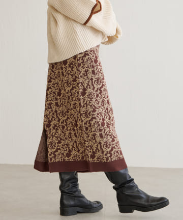 BONbazaar(ボンバザール) アラベスク柄ジャガードニットスカート
