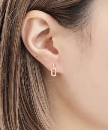 キュービックスクエアリングピアス