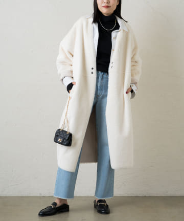 【odore/オドル】リバーシブルムートンコート