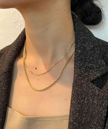 【WEB限定】異素材チェーン2連ネックレス