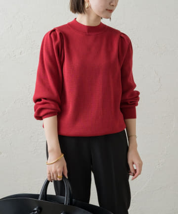 パフスリーブニット