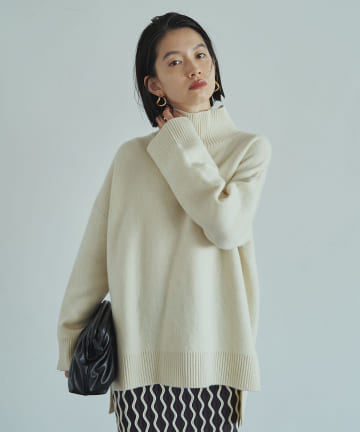 ハイネック接結ニット