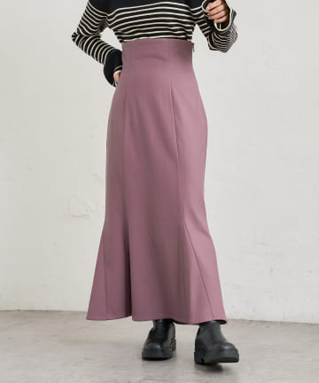 natural couture(ナチュラルクチュール) 【限定カラー有り】合皮&ビッグチェックハイウエストマーメイドスカートSサイズ