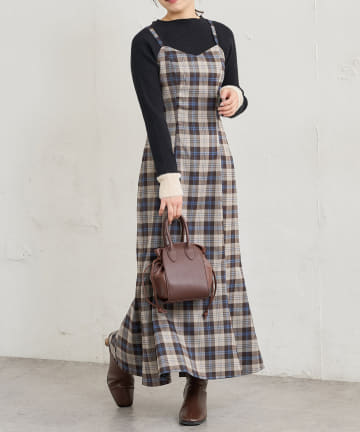 natural couture(ナチュラルクチュール) 【WEB限定カラー有り】ハイウエストマーメイドジャンバースカート　Sサイズ