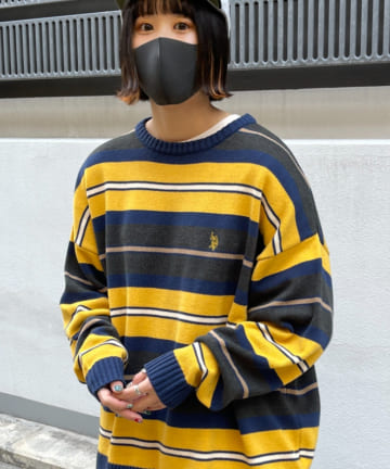 【U.S. POLO ASSN.】マルチボーダークルーニット