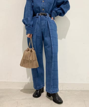 【SUPERTHANKS/スーパーサンクス】スクエアステッチタックワイドパンツ