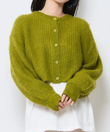 2wayモヘアライクショートニットカーディガン