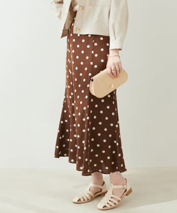 natural couture(ナチュラルクチュール) WEB限定カラー有り/osono長さ変えれるレトロドットスカート