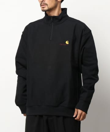 half zip american script sweatshirt