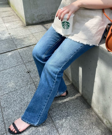 センタープレスデニムパンツ