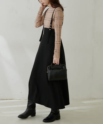 natural couture(ナチュラルクチュール) ドット釦デザイン2WAYスカート