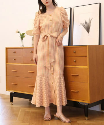 NICE CLAUP / OLIVE des OLIVE OUTLET(ナイスクラップ  / オリーブ デ オリーブ アウトレット) カフェコーデワンピ