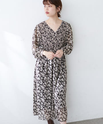 natural couture(ナチュラルクチュール) 【新色追加・動画あり・WEB限定】ピンタックプリーツお上品ワンピース