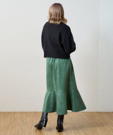 NICE CLAUP / OLIVE des OLIVE OUTLET(ナイスクラップ  / オリーブ デ オリーブ アウトレット) フェイクスエード　マーメイドＳＫ