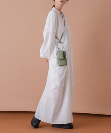 OUTLET(アウトレット) 【Kastane】シャーリングサッカーボリュームワンピース