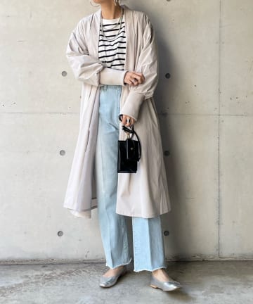 袖リブハーフコート