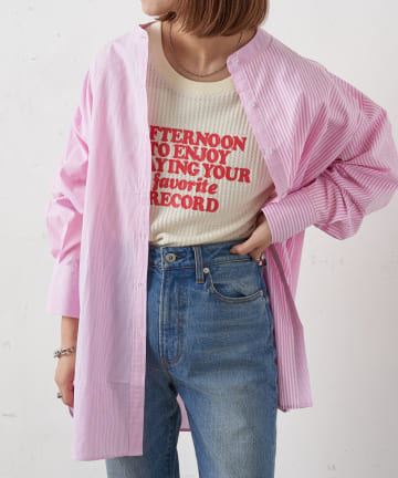 OUTLET(アウトレット) 【CIAOPANIC TYPY】切り替えストライプバンドカラーシャツ