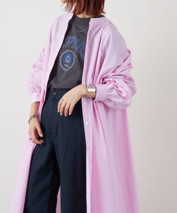 OUTLET(アウトレット) 【CIAOPANIC TYPY】切り替えストライプボリュームシャツワンピ